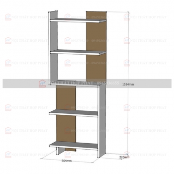 Tủ Sách - Kệ Sách - Kệ Trang Trí Gỗ KTTG019